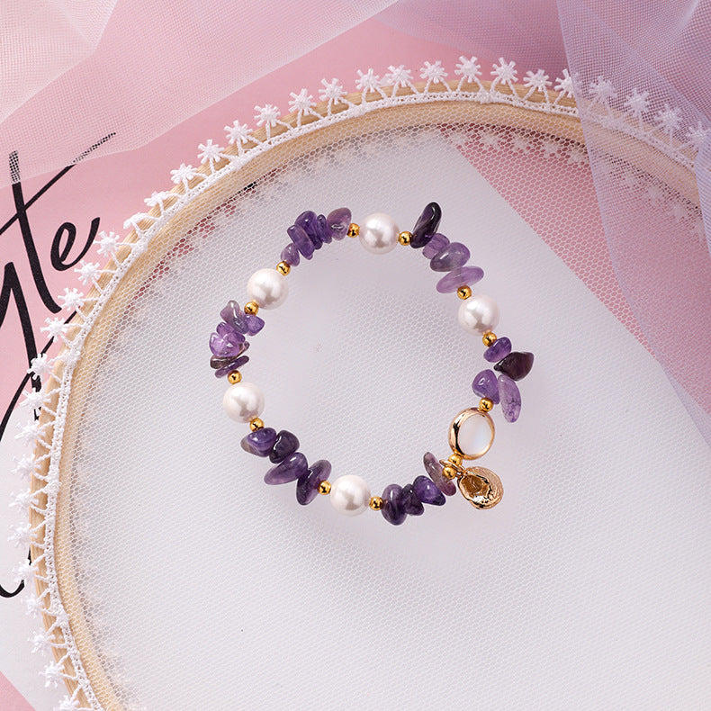 Venta al por mayor Pulsera de cuentas de cristal de perla de concha
